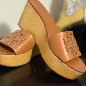 Tory Burch Patty Leather Platform Wedge